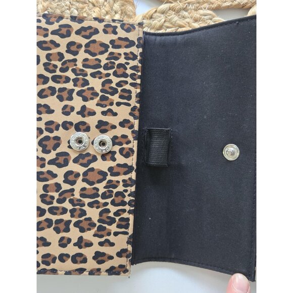 Leopard Print Wallet with Calculator Large Vintage Wallet Clutch Handbag - Picture 5 of 7